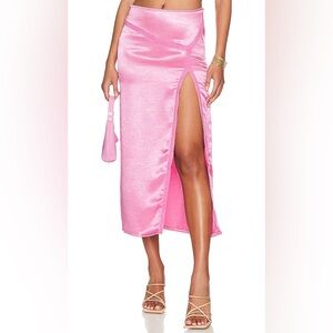 Free People Dakota Satin Midi Skirt in Aurora size 12